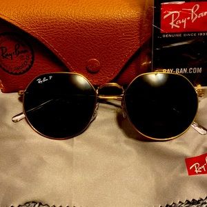 Hexagonal Titanium polarized sunglasses made in Italy